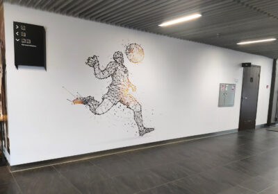 A mural about football.