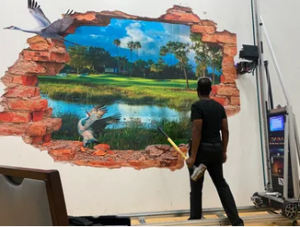 A complete wall mural.