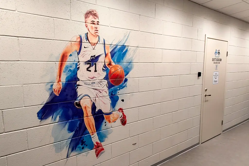 A mural in a Sport Center.