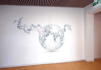 A mural of a world map re-imagined.
